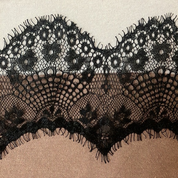 Dress barn establish 1962 lace trimmed sweater size PM - Picture 2 of 6